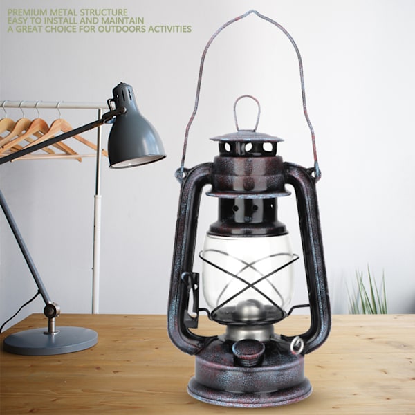 24cm Klassisk fotogenlampa Vintage fotogenlykta Oljelampa Bärbar utomhuscampinglampa