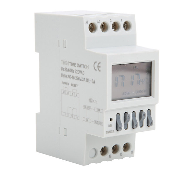 TM624 Digital Timer Afbryder Timer 40-gruppe Tidsstyret Ringer Din Skinne Montering 220V