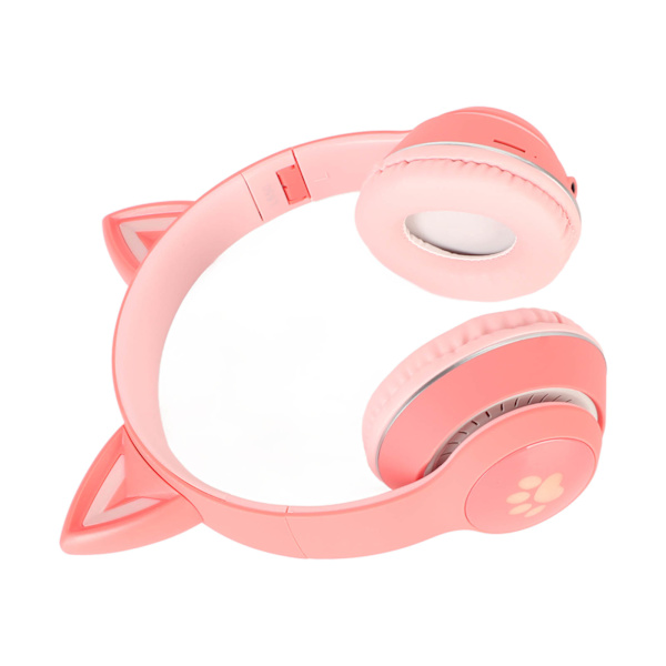 Katteøre Børne Bluetooth-hovedtelefoner Trådløs Wired Mode sammenklappelig Bluetooth-headset med LED-mikrofonlys og volumenkontrol