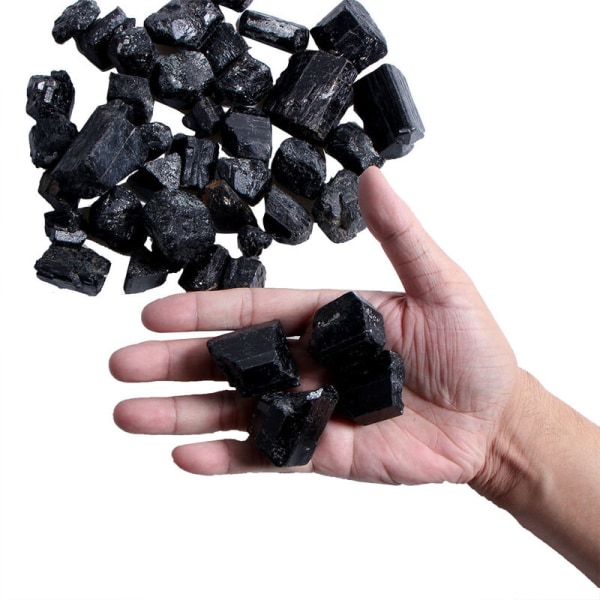 20mm 100g Natural Black Crystal Tourmaline Rough Stone Mineraalinäyte Natural Mineral Stones, malli: 20mm 100g