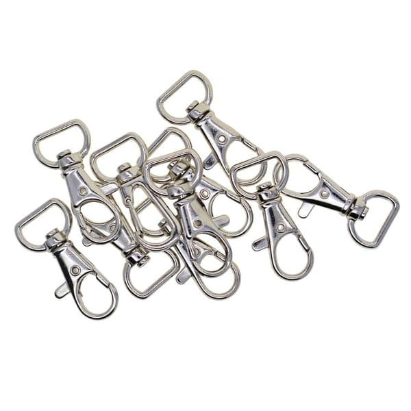 Vridbara Halvrunda Ringar med Karbinhake, 10 st Silver 2 cm Silver[NX] Silver 2 cm