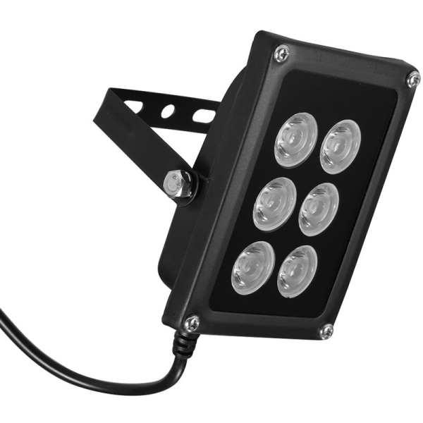 Infrarød belysning 6 stk Array IR LEDS IR belysning nattsyn vidvinkel lang rekkevidde utendørs vanntett for CCTV sikkerhetskamera, modell: svart 6