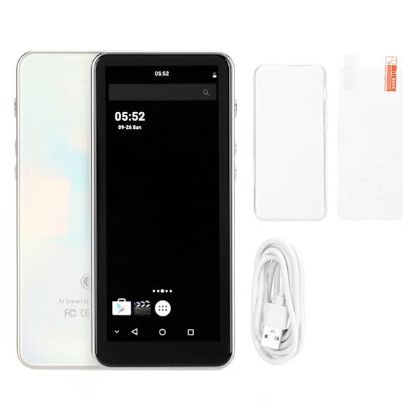 MP4-spelare HD-brusreducering HiFi-ljud 4-tums full pekskärm Bärbar musikspelare med Bluetooth WiFi för Android Sky Color 64GB