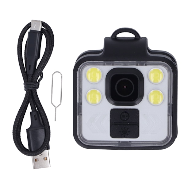 Body Camera Video Recorder med LED-ljus Bärbar IP65 vattentät loopinspelning för cykling brottsbekämpning