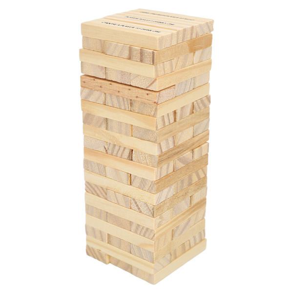 Træ Tumbling Tower Drikkespil Klassisk Stabling Blokke Sjov Husfest Spil med 4 Drikkekopper