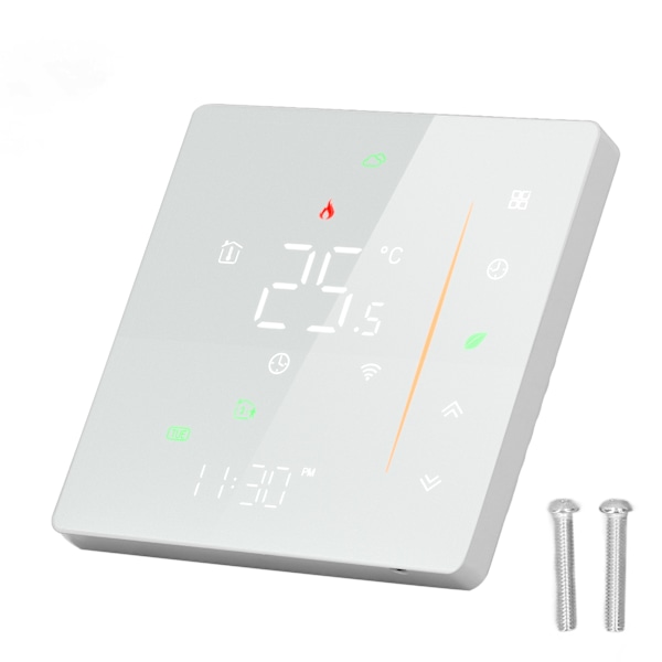 Vattenuppvärmning Termostat LCD Touch WIFI Röststyrning Termostat Timing Programmering med inbyggd sensor 95‑240V