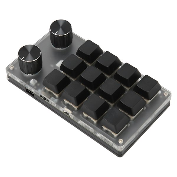 Mini tastatur Knopp Design Rød Switch Dual Mode Plug and Play Mekanisk programmerbar tastatur for spill Office Media 12 taster med 2 knapper