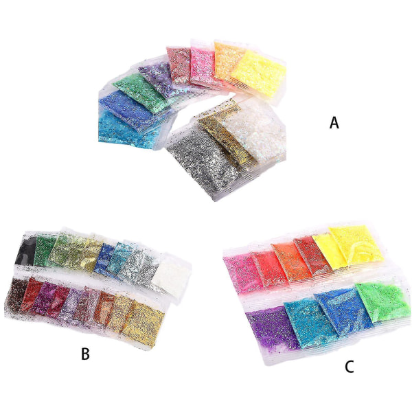 1 set kimaltelevaa puuteria paljetteja hiutaleet UV-hartsi mold täytteeksi Nail Art Decor 20 color glitter seq