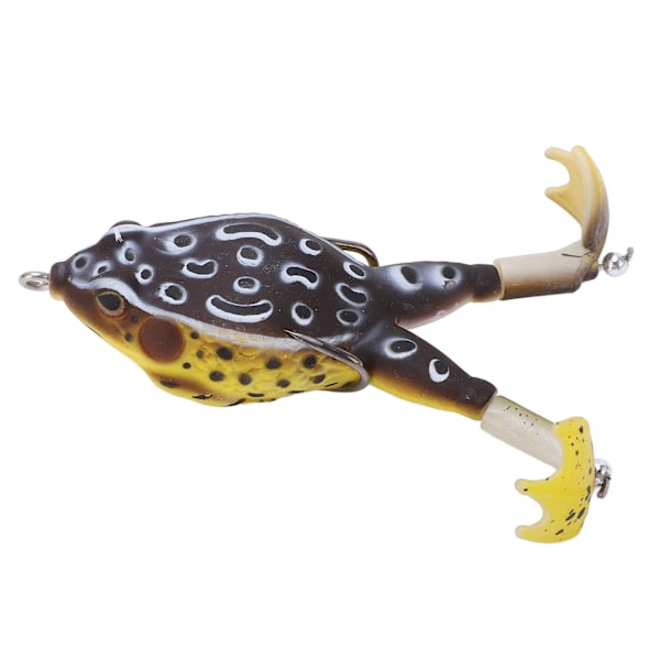 Froske-agn Blødt Silikon Kunstigt Thunder Frog Agn Fiske-agn med Dobbelt Propellerfødder Sort Gul