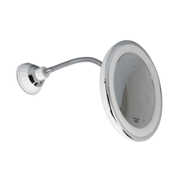 LED-sminke spejl 10x forstørrelse Justerbar lysstyrke Tre lysfarver Sugkopdesign sminke spejl