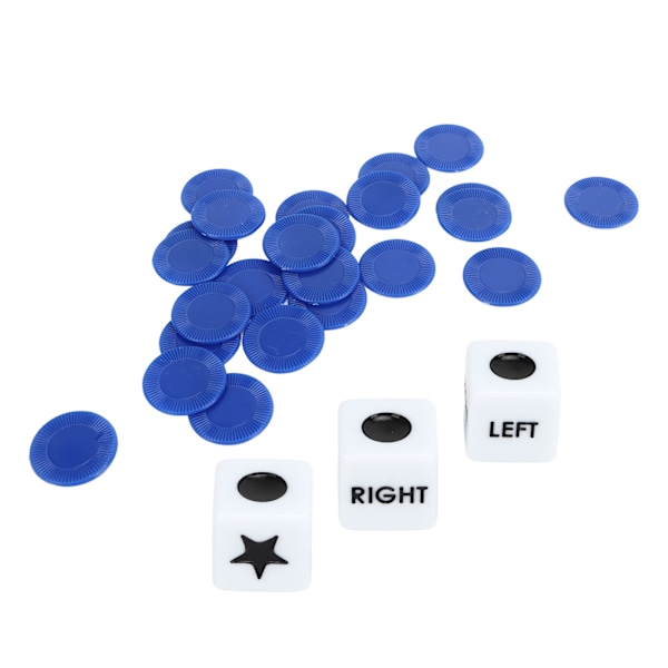 Vänster Höger Mitt Tärningar Klassiska Spel Plast Vänster Höger Mitt Tärningsspel Set för Fest Hem