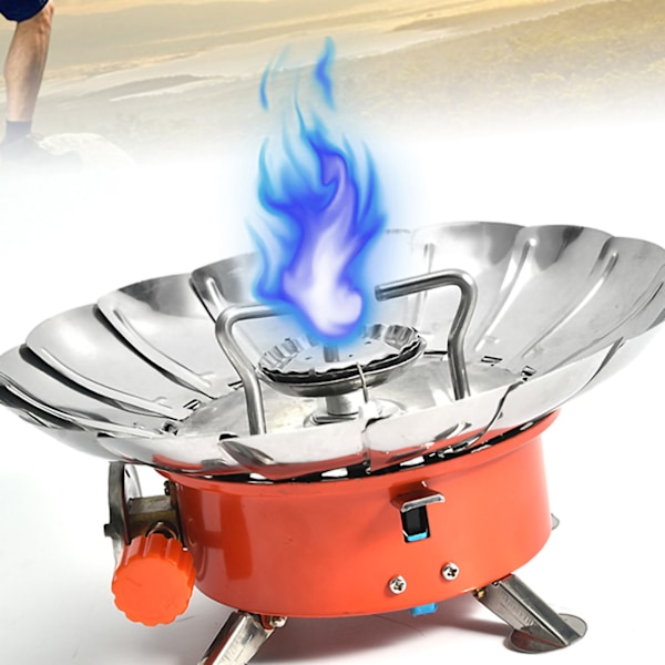 Minicampingspis Lättviktsbärbar vindtät miniutomhusspis för matlagning utomhus Survival Lotus Stove (vanlig modell)