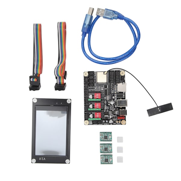 CNC Engraver Control Board 32-bitars WiFi Offline Controller med 3,5-tums pekskärm och stegmotordrivrutin 12‑24VDC