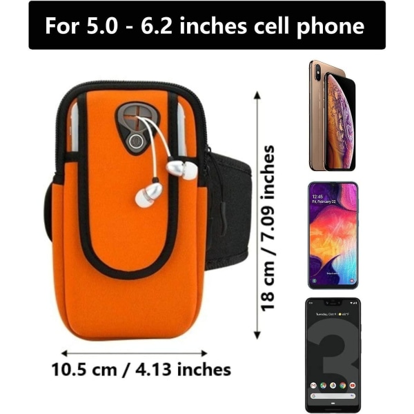 Universal juoksukäsivarsinauha, käden matkapuhelimen pidike urheilullinen käsivarsinauha juoksemiseen, fitness ja kuntosaliharjoituksiin, yhteensopiva iPhone X/8/7/6/plus:n kanssa, Samsung Ga