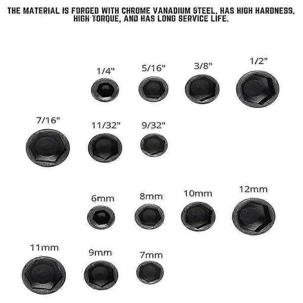 10 stk. 6 mm-15 mm sekskantmøtrikdriver