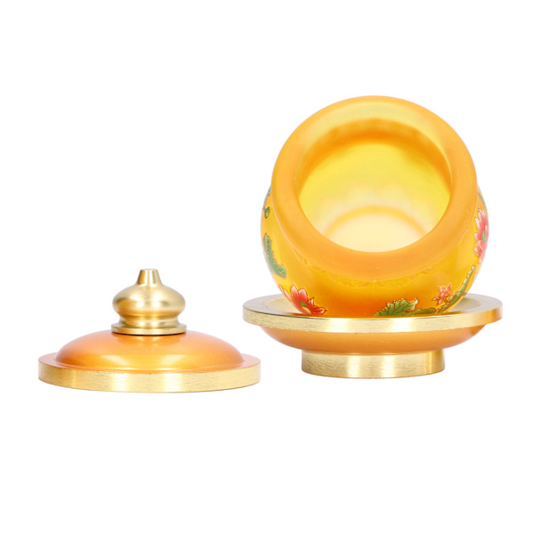 Buddhism Water Supply Cup Hem Buddha Worship Family Tribute Heliga Förnödenheter Färgad Glasyr Liten
