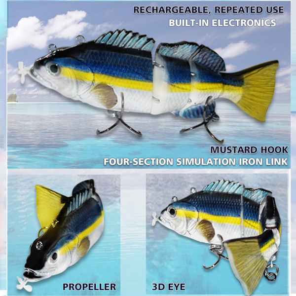 Elektriskt bete Simning Robotsegment Fiskedrag USB Laddning Simbete