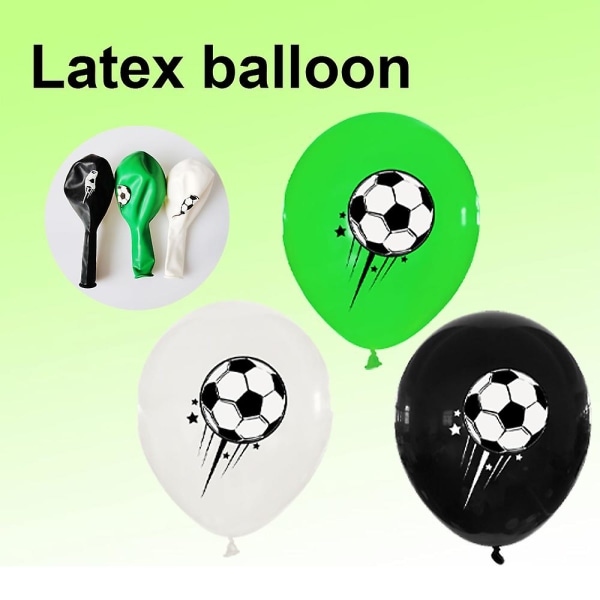 Fotballballonger,sportsballonger,fotball Latexballonger,svart Hvit Grønn Fotballballonger,fotballballonger For VM-fest Sport Temafest