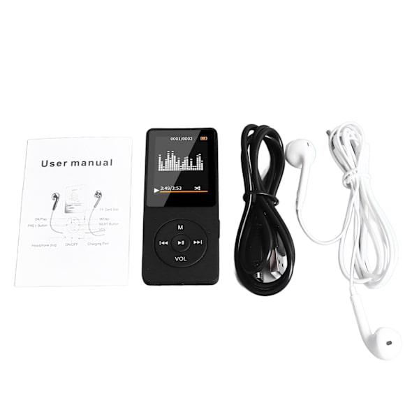 MP4-spelare Multifunktion Snyggt kompakt stereoljud Bluetooth-musikspelare för löpning Gå Studerande Möte