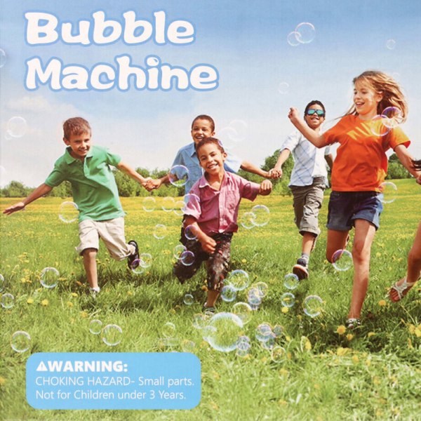 Automatisk boblemaskin bobleblåser boblemaskin bærbar 2 hastigheter for fester bryllup bursdager utendørs innendørs bruk, modell: blå