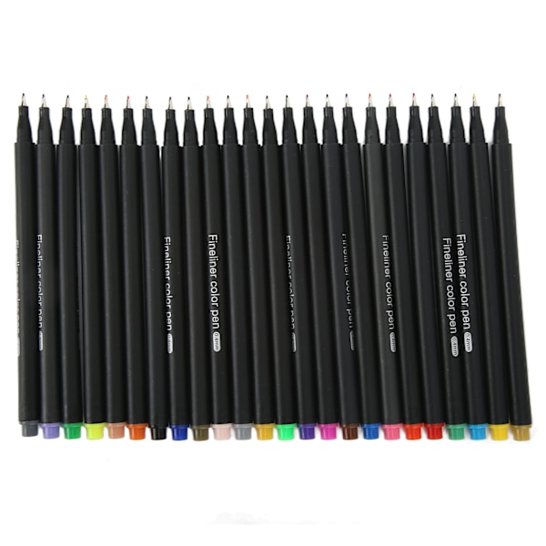 24 Fineliner färgpennor set 0,4 mm tunn spets 24 färger Akvarelldesign Micro Line Pens Precise Control Marker Pennor