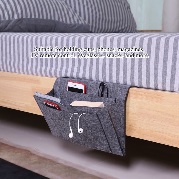 Sofa Arm Rest TV-fjernkontroll Organizer Ved Siden Henger Oppbevaringspose Pouch for Soverom