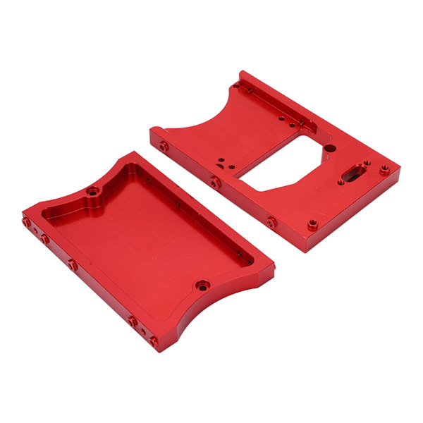 Styreboks i aluminiumslegering + Baklyssett RC Bil Oppgraderingsdeler for MN Modell D90 D91 RC Bil (Rød)