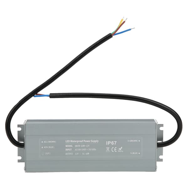 HRUW-60W-12V IP67 Vanntett Bryter Strømforsyning LED Driver Transformator 100-240VAC