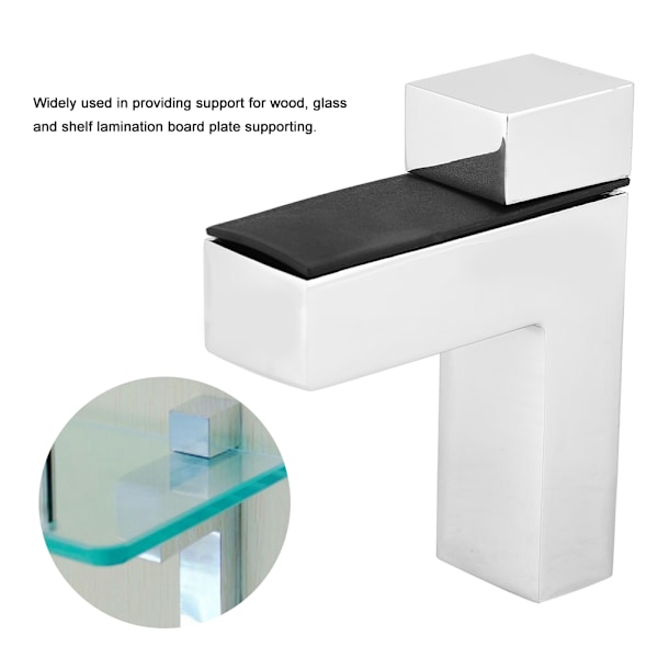 4st Glas Trä Layer Board Fast F Type Clips Vägghylla Fäste Stödpinnar Set (#01)