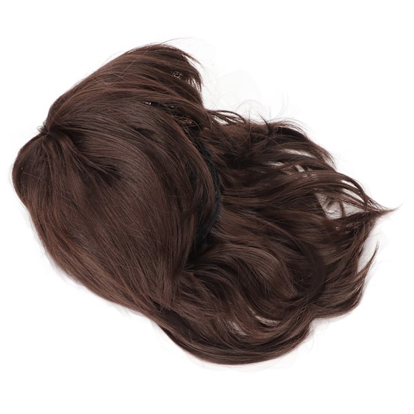Herrperuk Kort Brun Rak Andas Inre Mesh Mjuk Fluffig Deformering Resistant Man Peruk