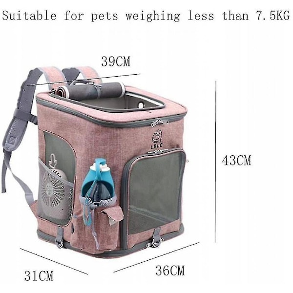 Hopfällbar hund- och katttransport-ryggsäck