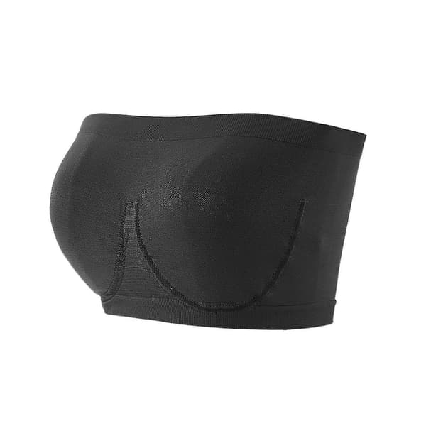 Dame Elastisk Stroppløs BH, Sommer Bandeau BH, Plus Size Stroppløs BH, Komfort Trådløs BH Black S