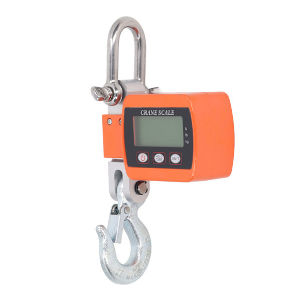 Orange Hanging Hook Scale LCD HD Digital Display Sensor med hög precision Elektronisk kranvåg 1102lb 500kg