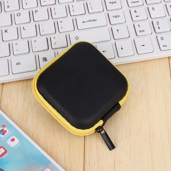 Hardt etui for oppbevaring Stor for nøkkelring Hodetelefoner Kabel USB-datakabel