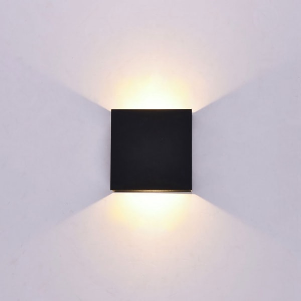 Moderne LED-vegglampe i aluminium, innendørs LED-veggmontert lampe for soveromsgang, svart, 10W, varmt lys 3000K