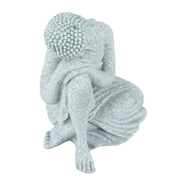 Liten Buddha-dekoration Utsökt hantverk Grön sandsten Buddha-prydnader för akvarium Kontemplativ Buddha