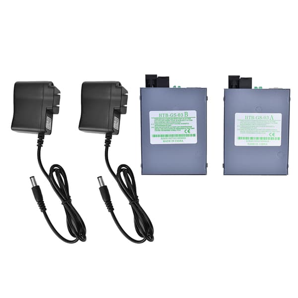 2 stk Ethernet-omformer Single Mode Single Core RJ45 Gigabit US-plugg 110~240V