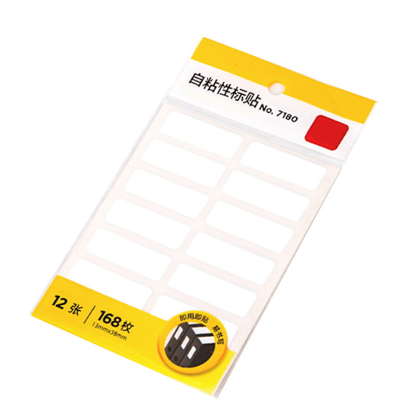 168 kpl Valkoisia itseliimautuvia tarroja 13x38 mm vahva tarttuvuus Kestäviä irrotettavia tyhjiä tarratarhoja toimitukseen Postiosoite