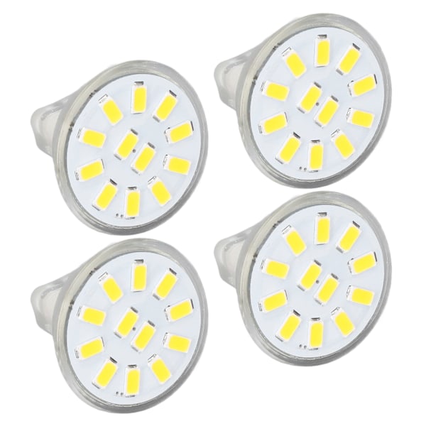 4 st/set MR11 LED Spot Glödlampa med Dual Nål Sockel 360° Värmeavledning 3W 12 LEDs Lampa Glödlampa Varm Vit