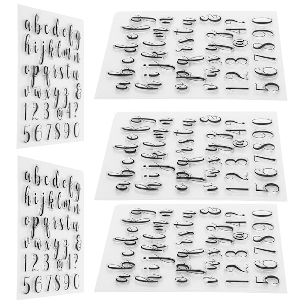 5 st Transparent stämpel Gör-det-själv-dagbok Scrapbooking 39 tecken Gemener Alfabet Gummi T1768
