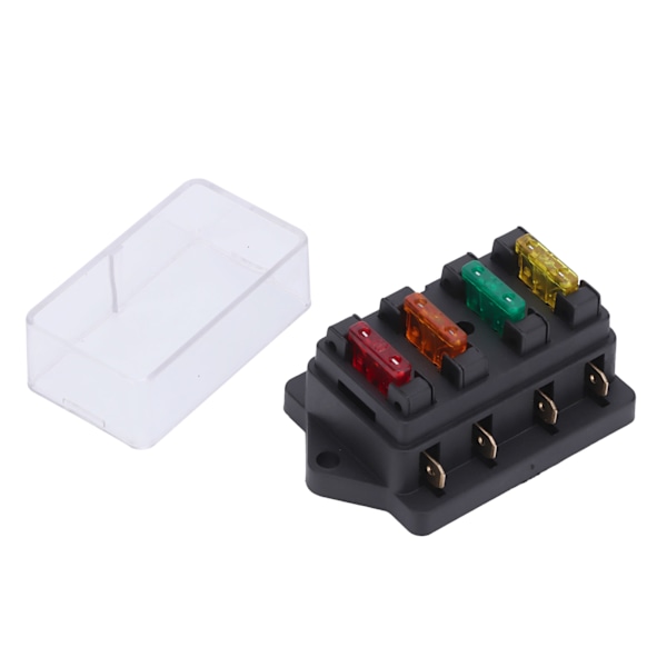 4-vejs sikringsholder Box Vandtæt med 4 stk sikring til 12V-24V Auto Bil Marine Båd