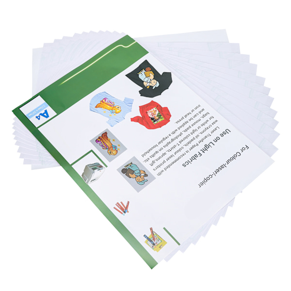10 st Laser Transferpapper Klädmönster Termisk Utskrift Ljus Färg Ersättningsmaterial