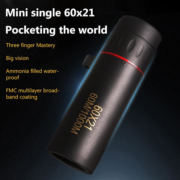 Bärbart Mini Monocular Telescope Vattentätt High Definition Monocular Telescope för Wildlife Camping Fotvandring