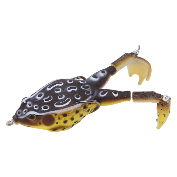 Froskeagn Soft Silikon Kunstig Thunder Frog Agn Fiske Lokker med Dobbel Propellerføtter Svart Gul