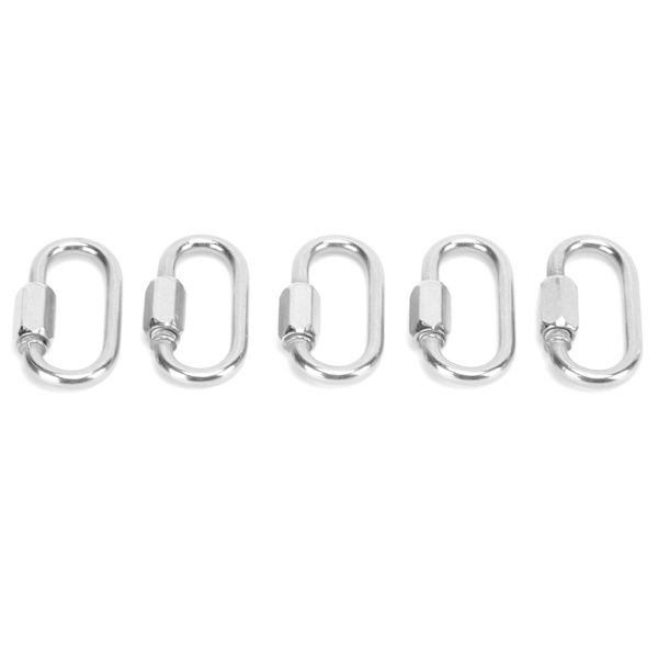 5 kpl Ruostumattomasta teräksestä valmistettuja Heavy Duty D-muotoisia lukittavia karabiinikoukkuja ruuvilla kiipeilyyn (3,5 mm)