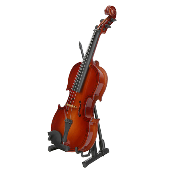 17 cm Miniatyr Træviolinmodel med Stativ Musikinstrument Håndværk Dekorationspresen