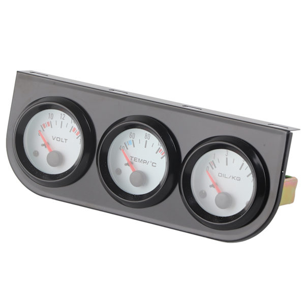 Universal Bil Triple Gauge Kit Vandtemp+Volt+Olietryk Måler 52mm Instrument