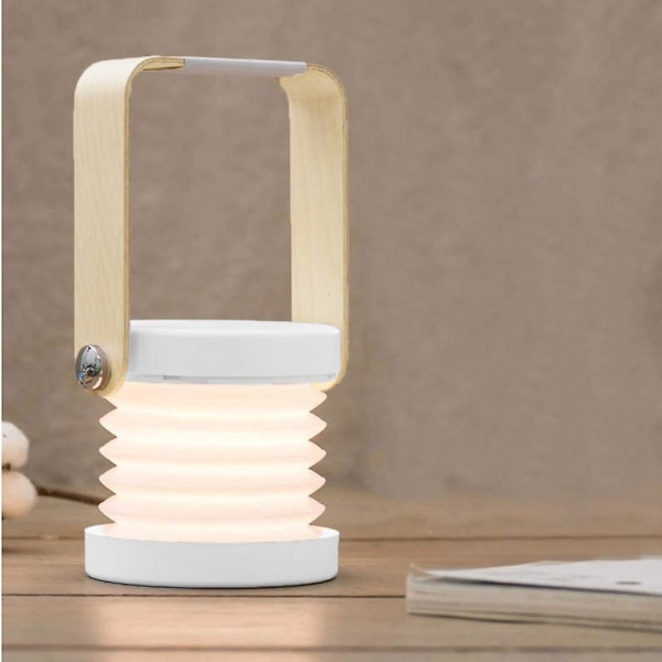 Bordlampe i form af en lanterne, sengelampe, med variabel form White