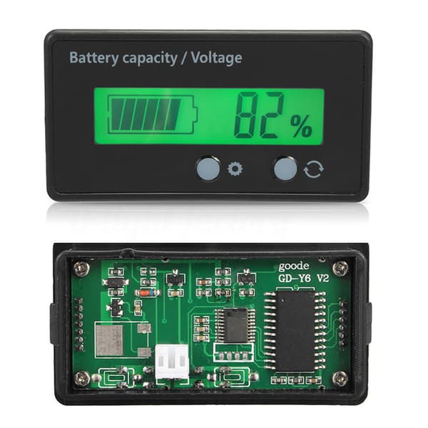 Multifunktionel Batterikapacitetstester Digital Display Spændingsmåler med LCD-skærm Baggrundsbelysning