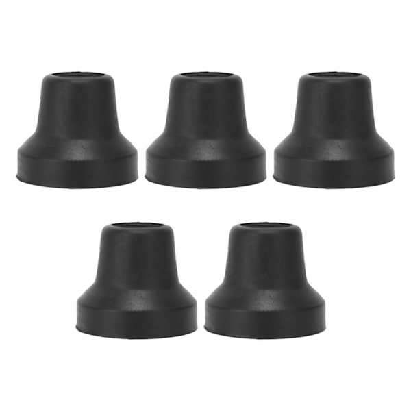 5 stk Medicinske Krykketoppe 16 mm udskiftningskrykketoppe med metalpakninger til krykker Sort